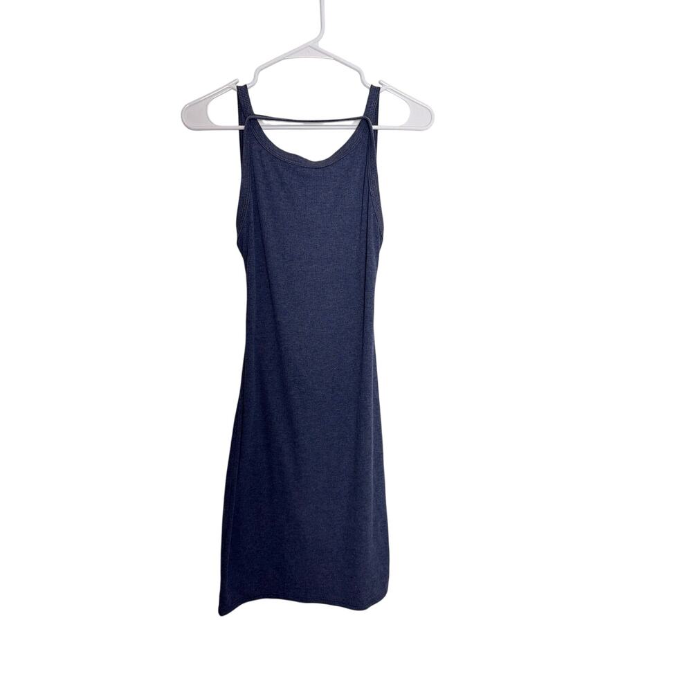Lulu's Navy Blue Ribbed Midi Dress Size M Women's
